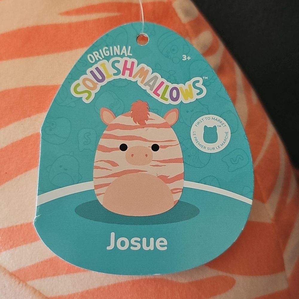 Squishmallows Plush Orange Cream Striped Kids Animal Pillow JOSUE 11" NEW No Tag - Picture 2 of 3